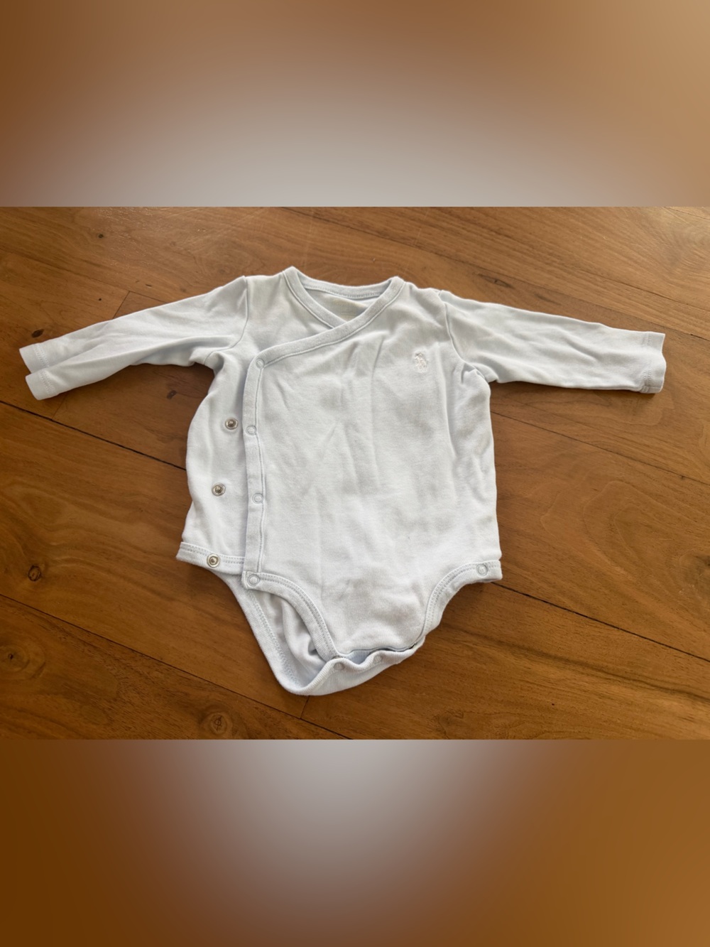 Ralph Lauren White Long-Sleeve One-Piece Bodysuit